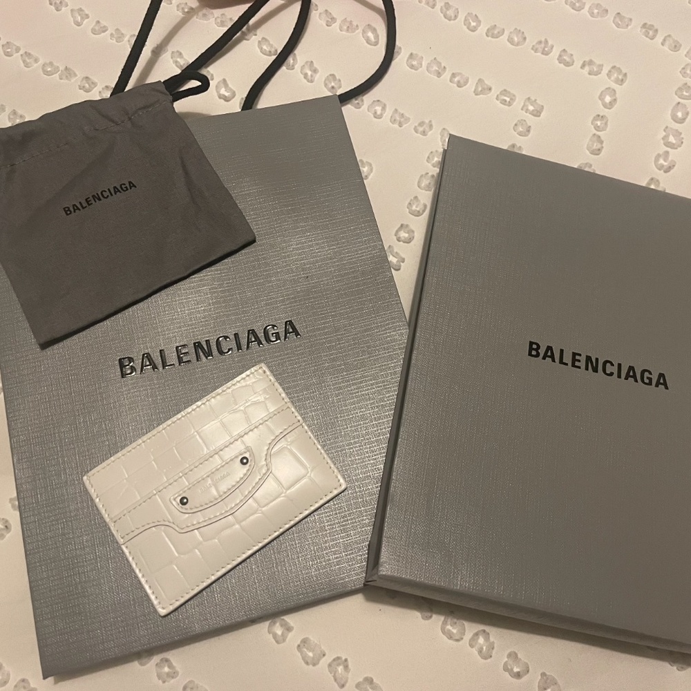Balenciaga White Card Holder Case Neo Classic City